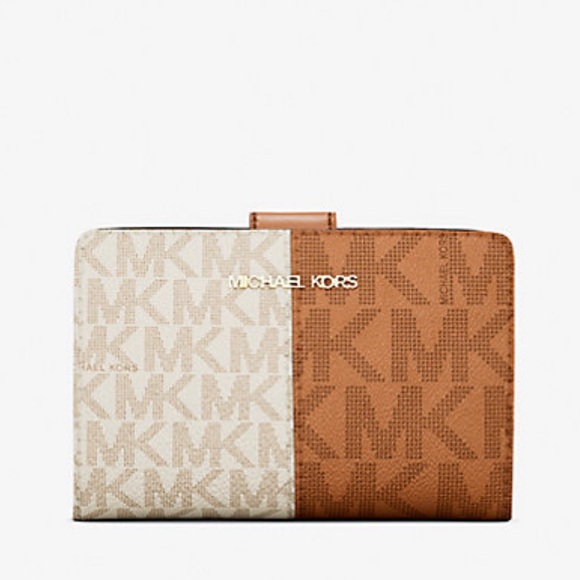 Michael Kors Jet Set Medium Two-Tone Logo Wallet - Picture 1 of 4